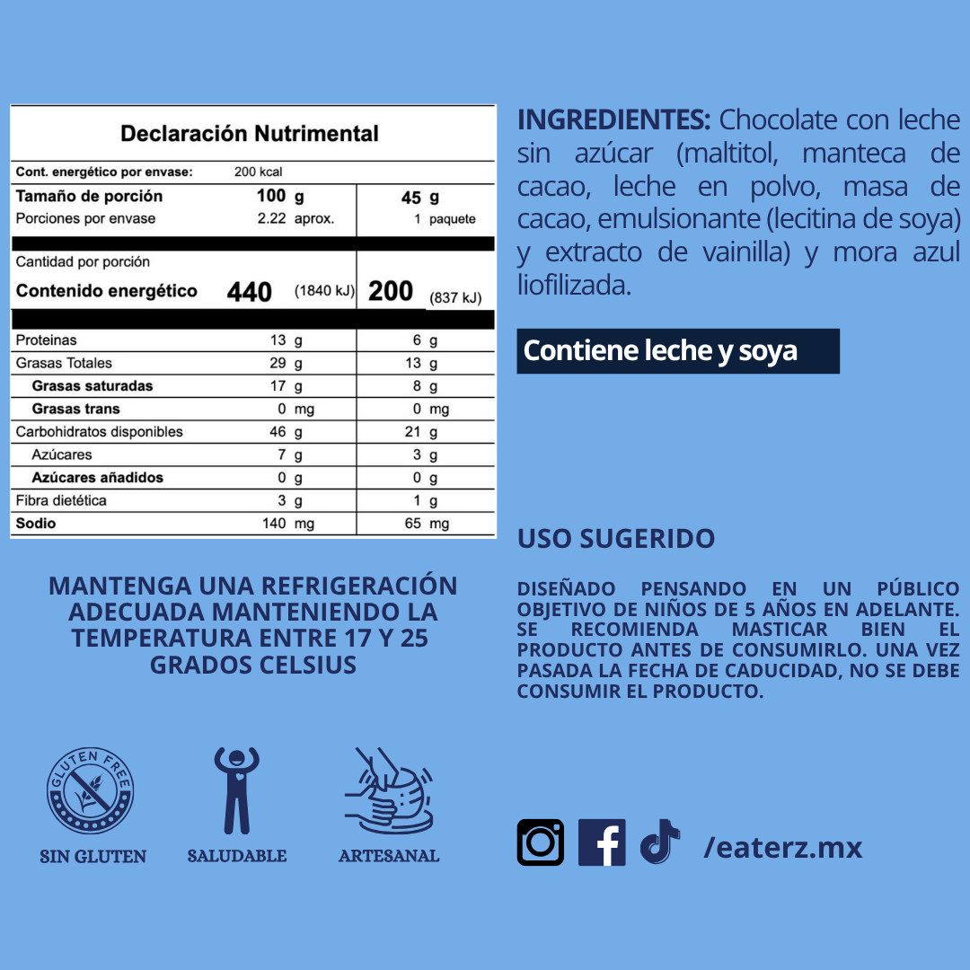 EATERZ MORA AZUL LIOFILIZADA 45 G (4 PACK)